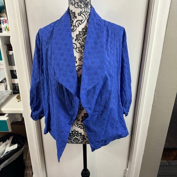 Culture Code Double Breasted Eyelet Jacket with Pockets - Picture 3 of 10